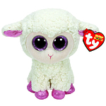 Мягкая игрушка Beanie Boo's "Овечка" белая с розовыми копытцами, 15 см