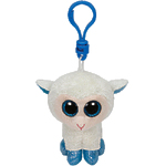 Мягкая игрушка Beanie Boo's "Брелок Овечка" белая с голубыми копытцами, 12 см