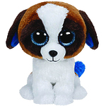 Мягкая игрушка Beanie Boo's "Щенок Duke" коричневый с белым, 15см