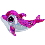 Мягкая игрушка Beanie Boo's "Дельфин Sparkles" розовый, 15см