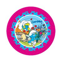 Тарелка бумажная "Смурфики" 18 см, 10 шт