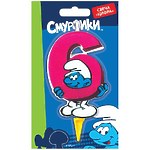 Свеча Смурфики "Цифра 6"