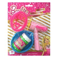 Мыльные пузыри "Barbie", фен с крутилкой, ёмкость для раствора, 50 мл